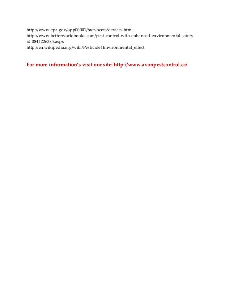 Pest Control with Enhanced Environmental Safety